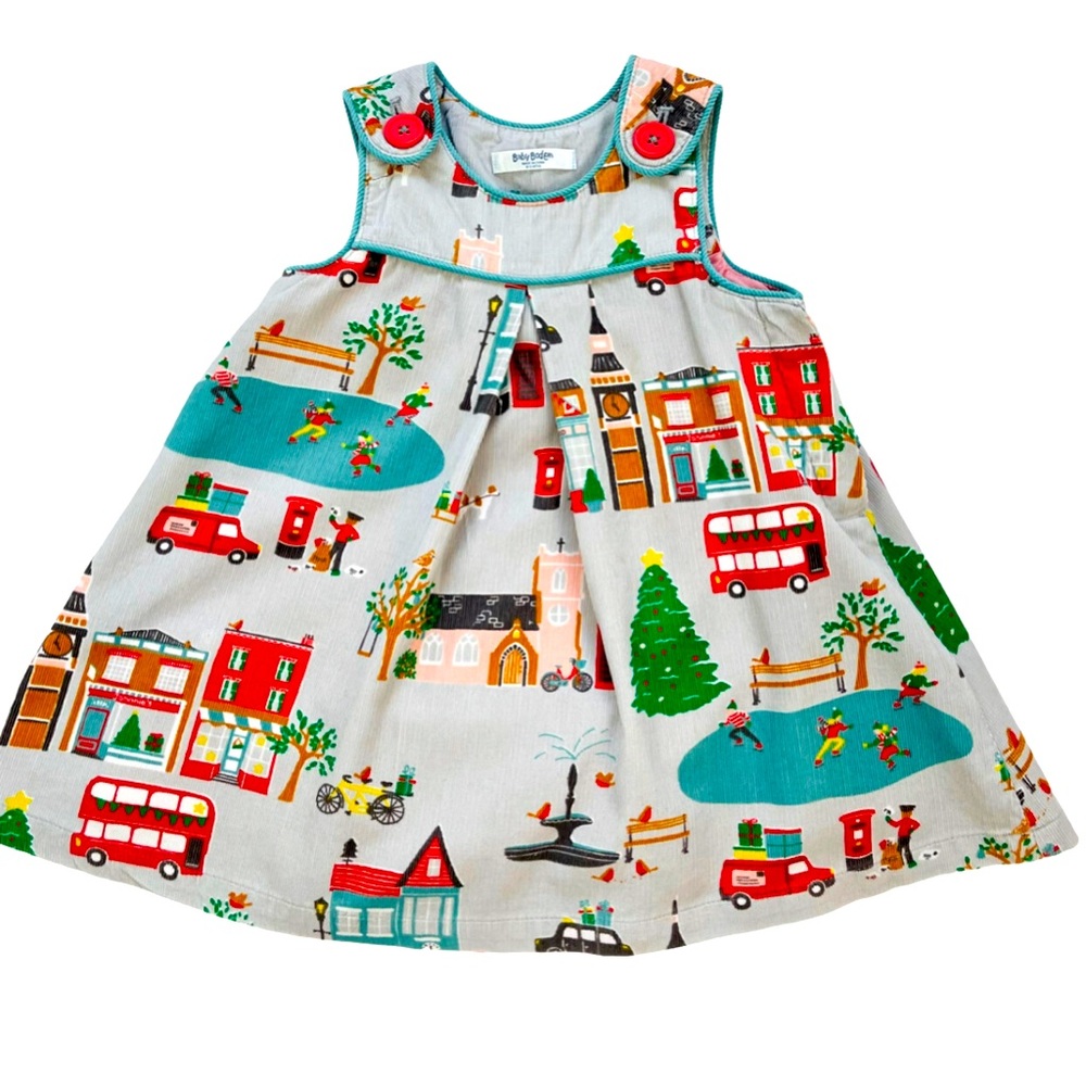 Mini Boden Grey London Christmas Pinnie